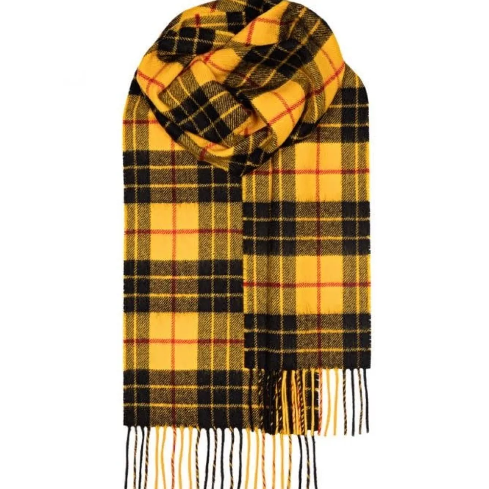 Lochcarron of Scotland Bowhill MacLeod Dress Modern Tartan Long Lambswool Scarf- Scarves & Wraps