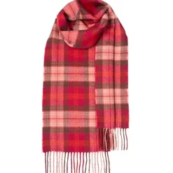 Lochcarron of Scotland Bowhill Lochcarron Hunting Rose Tartan Lambswool Scarf- Scarves & Wraps