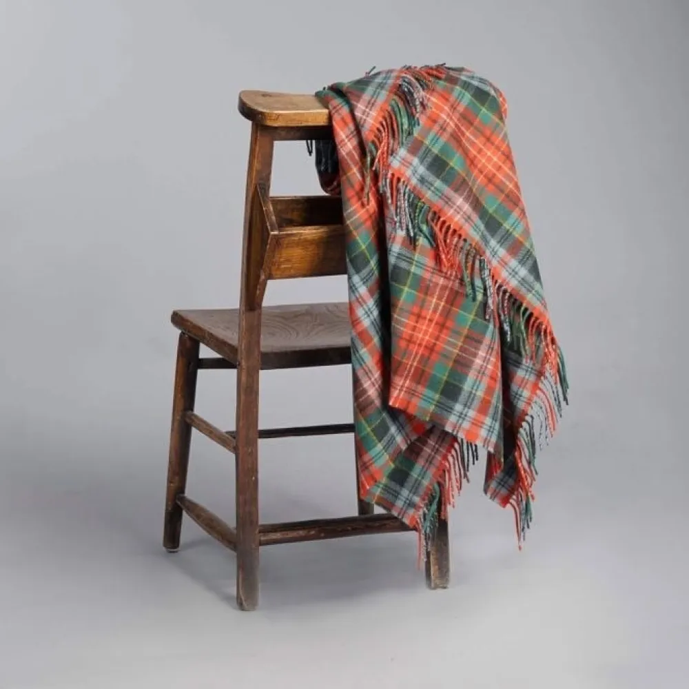 Lochcarron of Scotland Caledonia Ancient Tartan Lambswool Blanket- Throws & Pillows