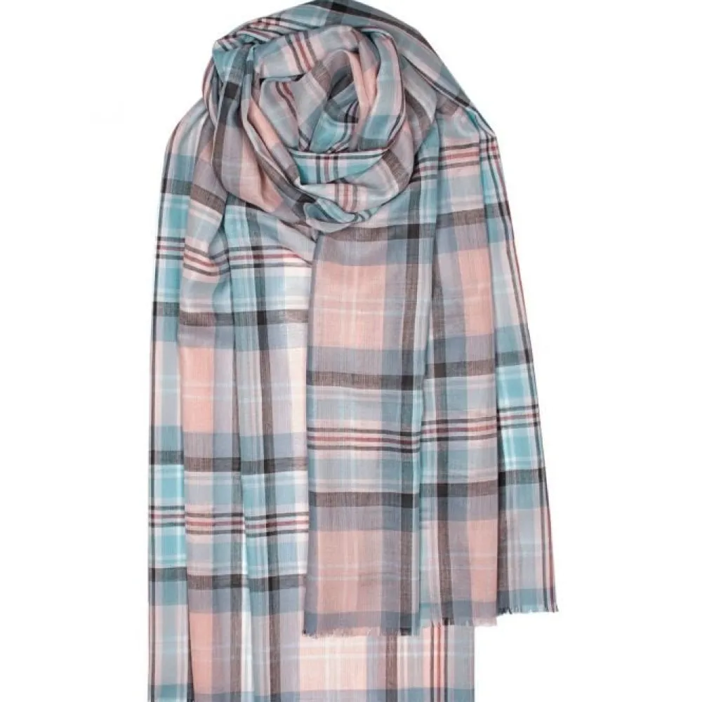 Lochcarron of Scotland Diana Princess of Wales Memorial Rose Tartan Extra Fine Merino Stole- Scarves & Wraps