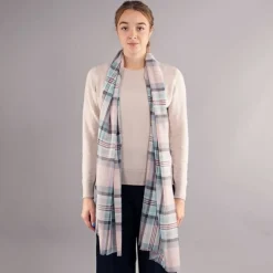 Lochcarron of Scotland Diana Princess of Wales Memorial Rose Tartan Extra Fine Merino Stole- Scarves & Wraps