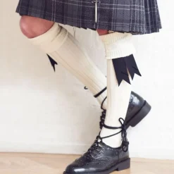 Lochcarron of Scotland Harris White Kilt Hose- Socks