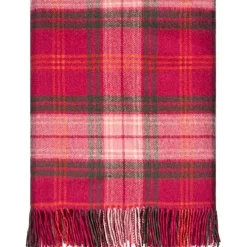 Lochcarron of Scotland Hunting Rose Tartan Lambswool Blanket- Throws & Pillows