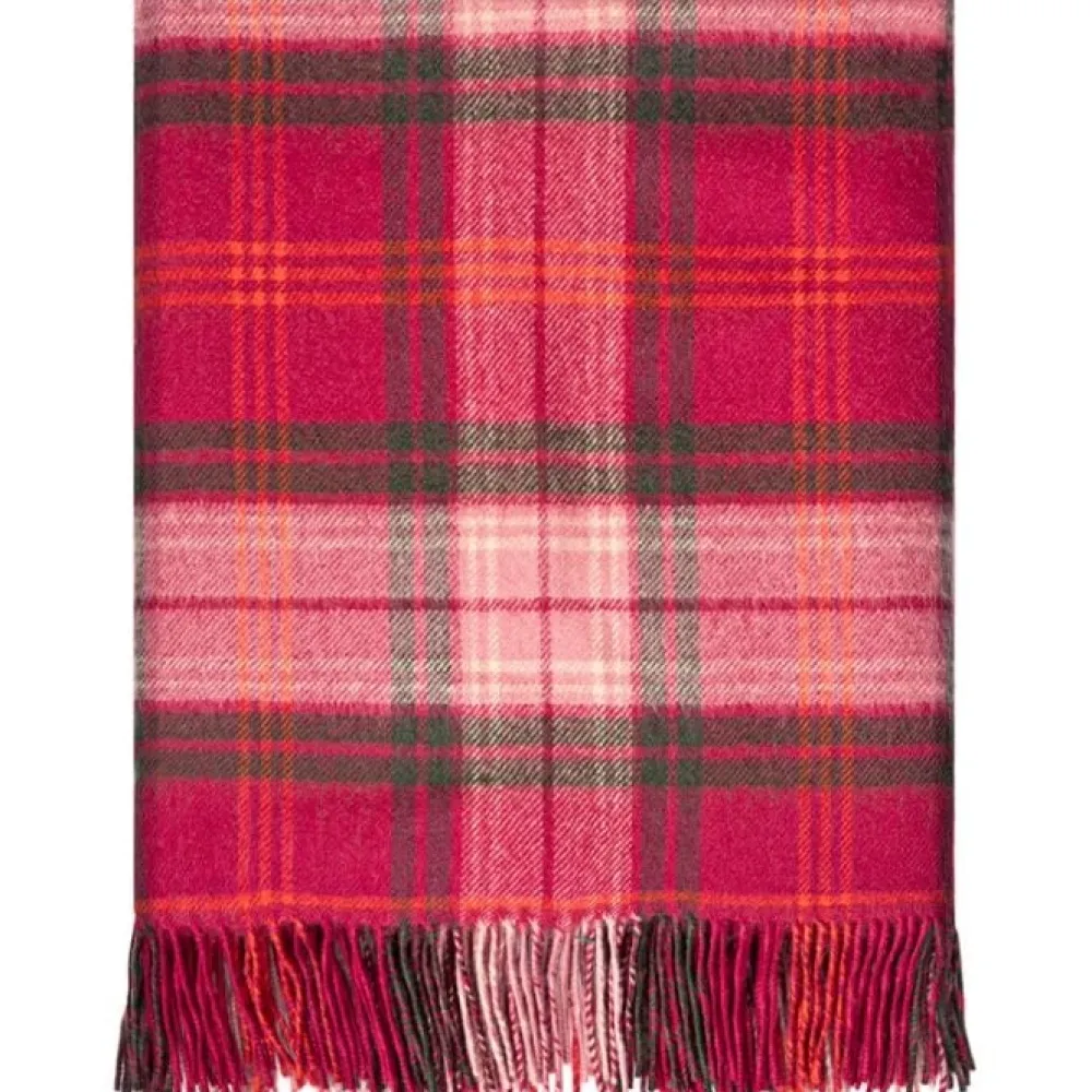 Lochcarron of Scotland Hunting Rose Tartan Lambswool Blanket- Throws & Pillows