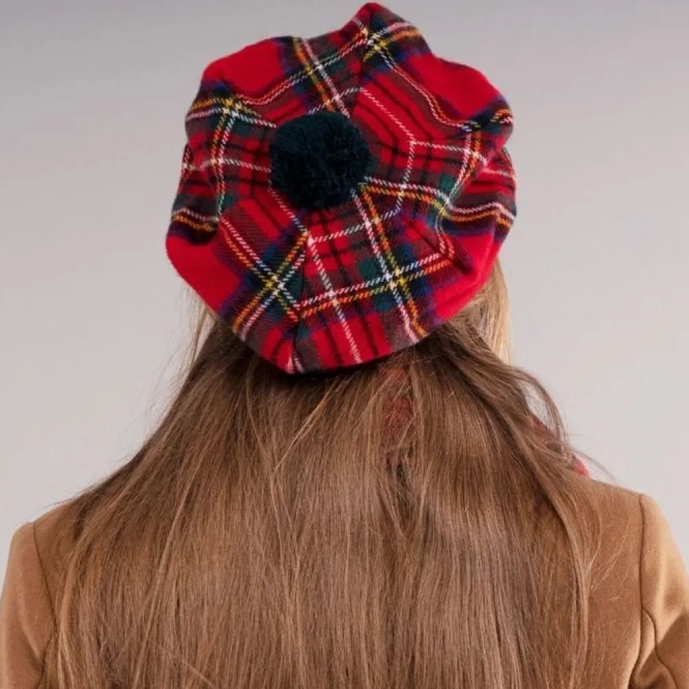 Lochcarron of Scotland Royal Stewart Tartan Brushed Wool Tam- Hats