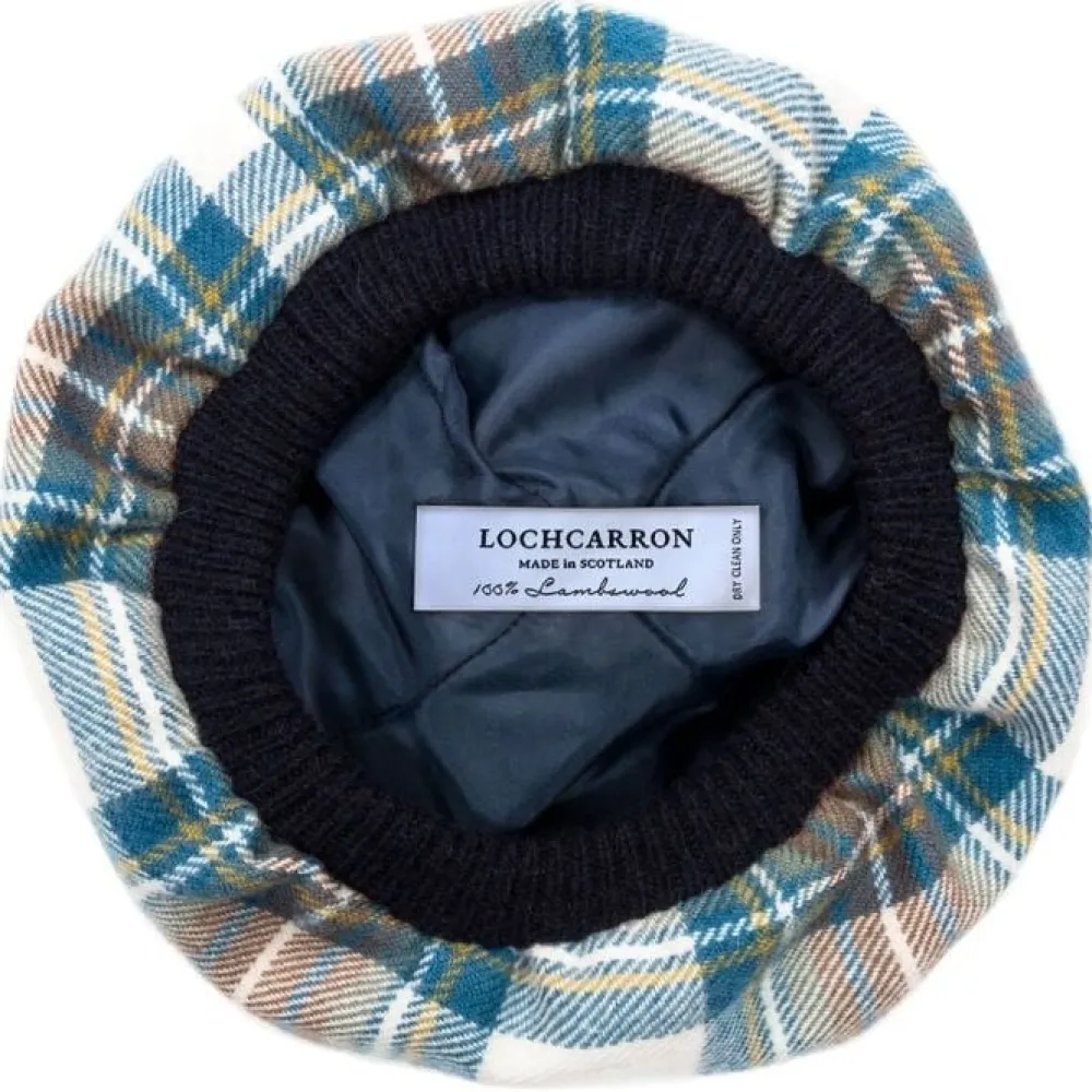 Lochcarron of Scotland Stewart Blue Dress Tartan Brushed Wool Tam- Hats