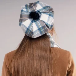 Lochcarron of Scotland Stewart Blue Dress Tartan Brushed Wool Tam- Hats