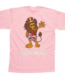 London Lion Pink T-Shirt- Souvenirs|Childrenswear