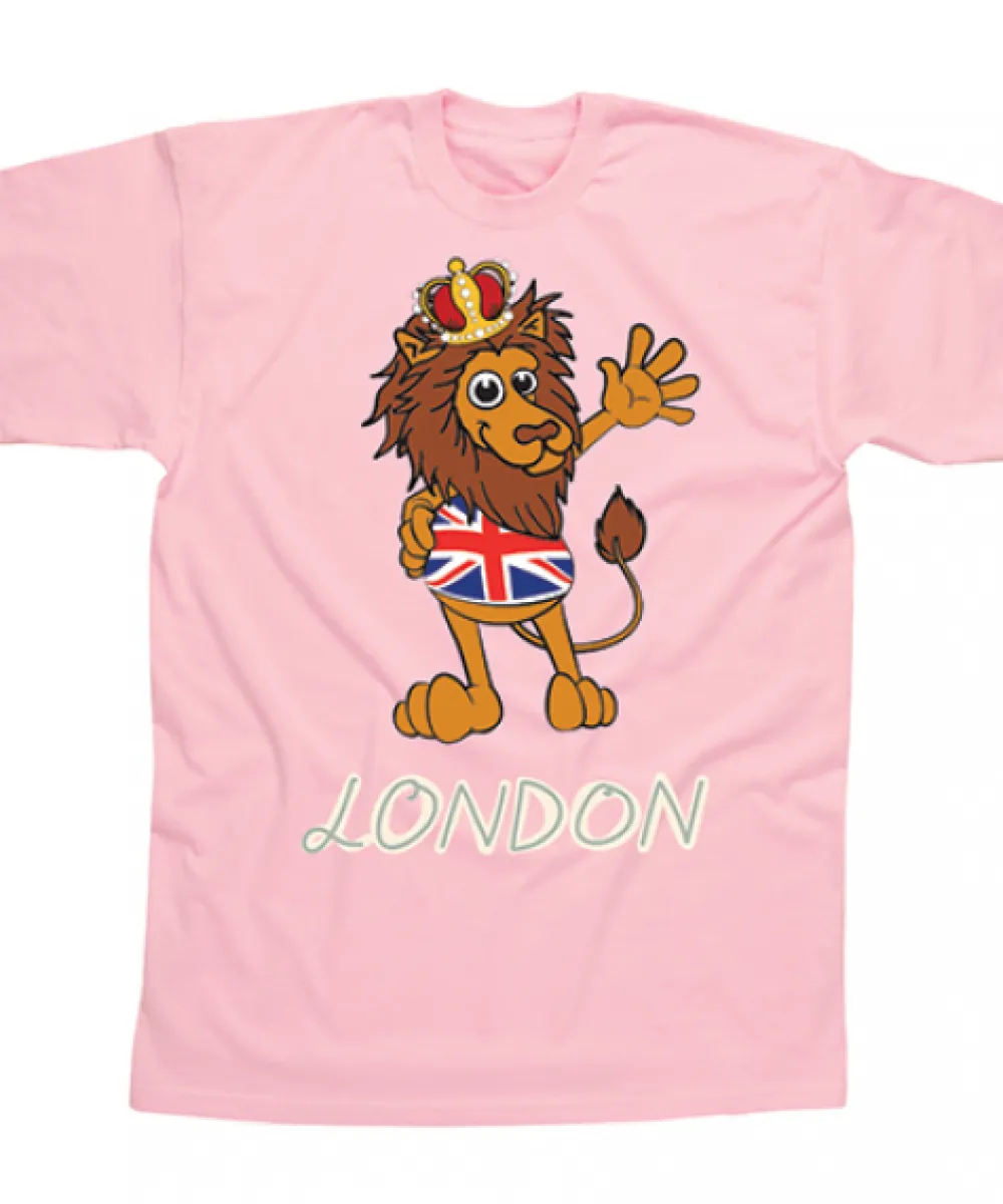 London Lion Pink T-Shirt- Souvenirs|Childrenswear