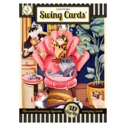 Lounging Cats Swing Card- Greeting Cards