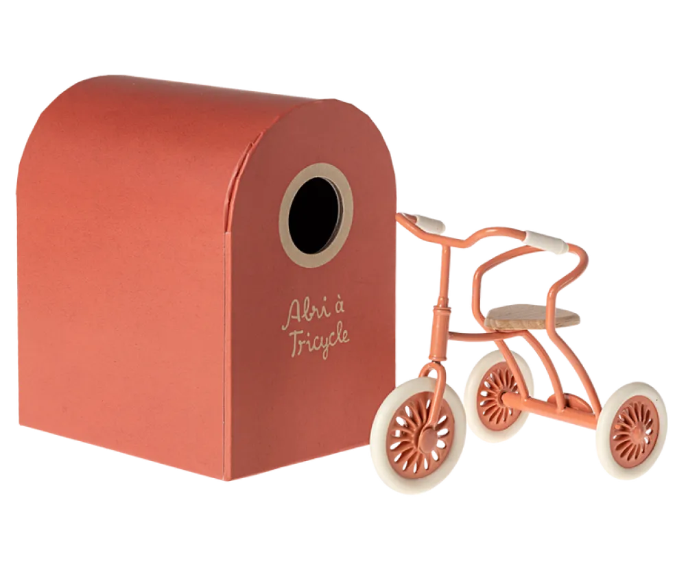 Maileg Abri à Tricycle, Mouse (Coral)- Maileg|Toys