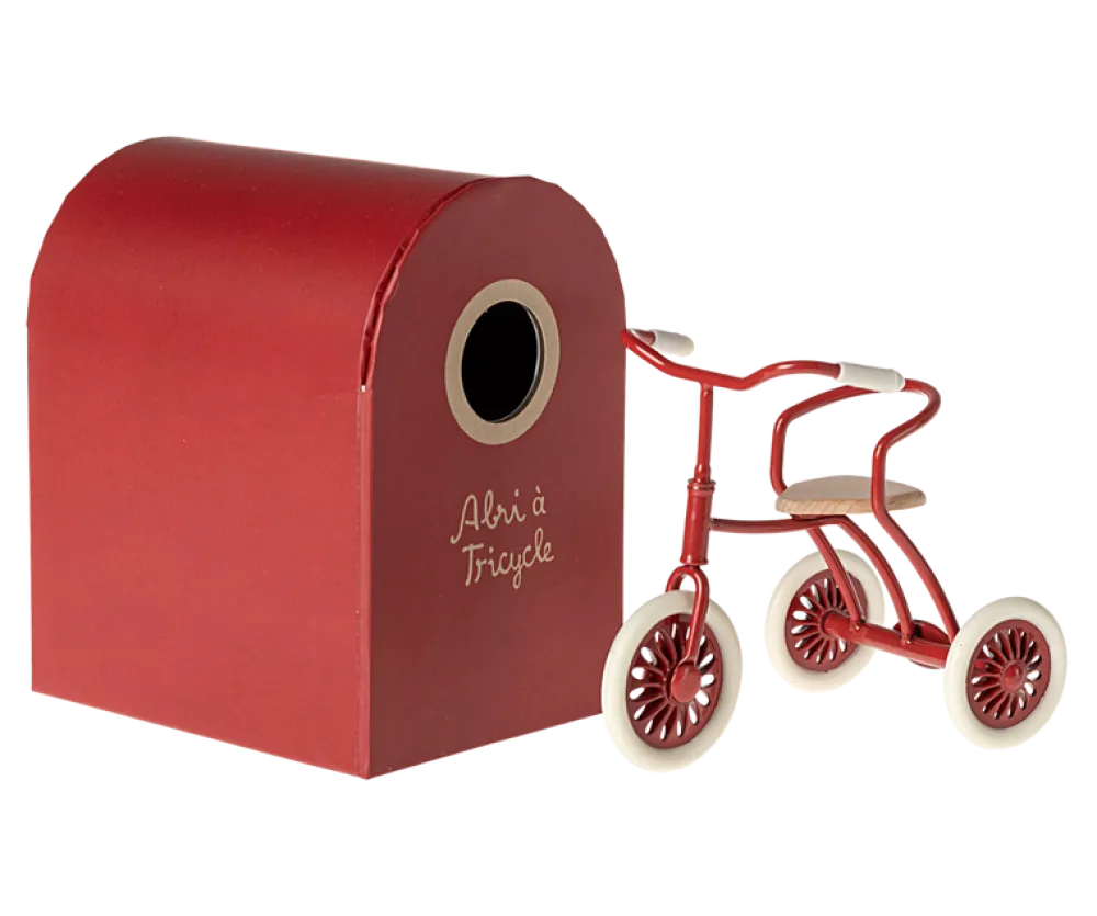 Maileg Abri à Tricycle, Mouse (Red)- Maileg|Toys