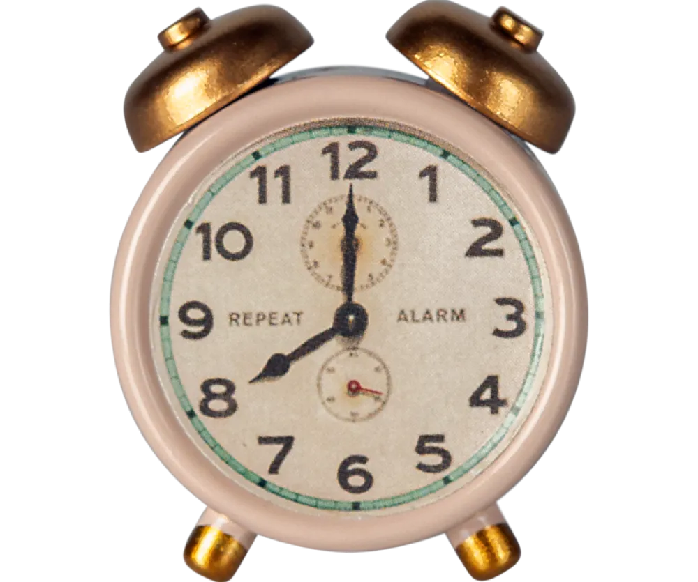 Maileg Alarm Clock, Mouse - Powder- Maileg|Toys