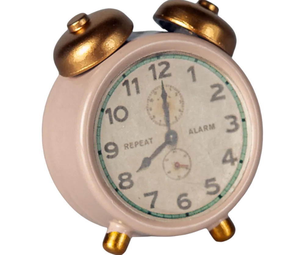 Maileg Alarm Clock, Mouse - Powder- Maileg|Toys