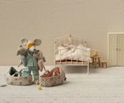 Maileg Baby Mouse in Carry Cot - Rose- Maileg|Toys