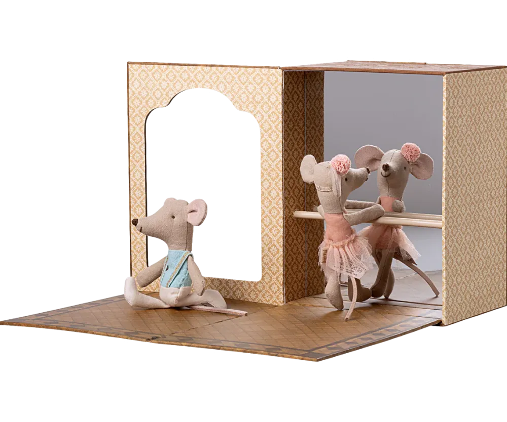 Maileg Ballet Mice in Dance Studio, Little Sister and Brother- Maileg|Toys