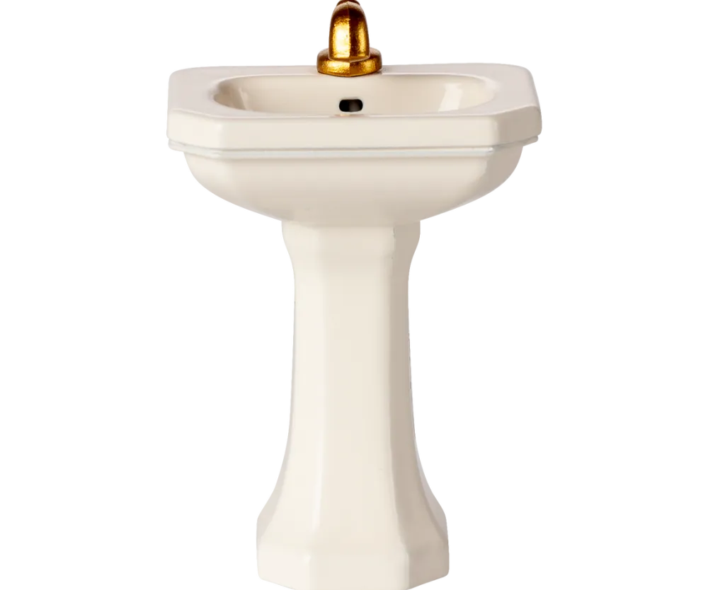 Maileg Bathroom Sink, Mouse - Off White- Maileg|Toys