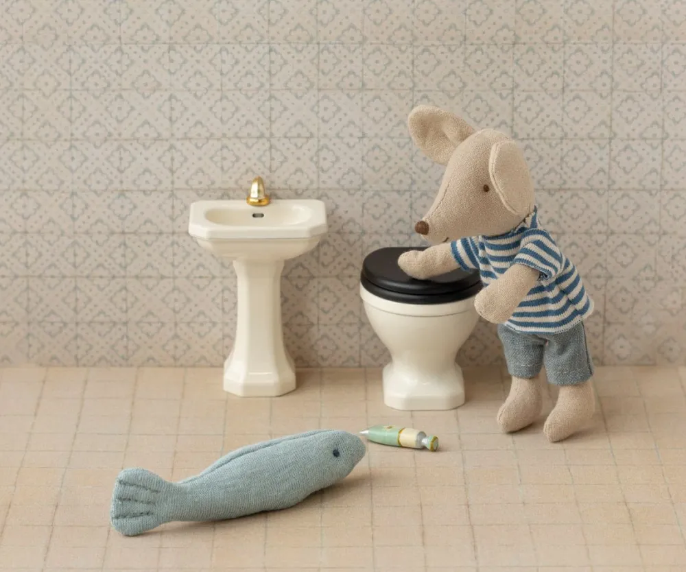 Maileg Bathroom Sink, Mouse - Off White- Maileg|Toys