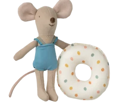 Maileg Beach Mouse with Float, Little Sister - Multi Dot- Maileg|Toys