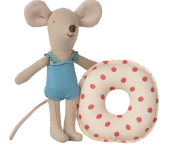 Maileg Beach Mouse with Float, Little Sister - Red Dot- Maileg|Toys