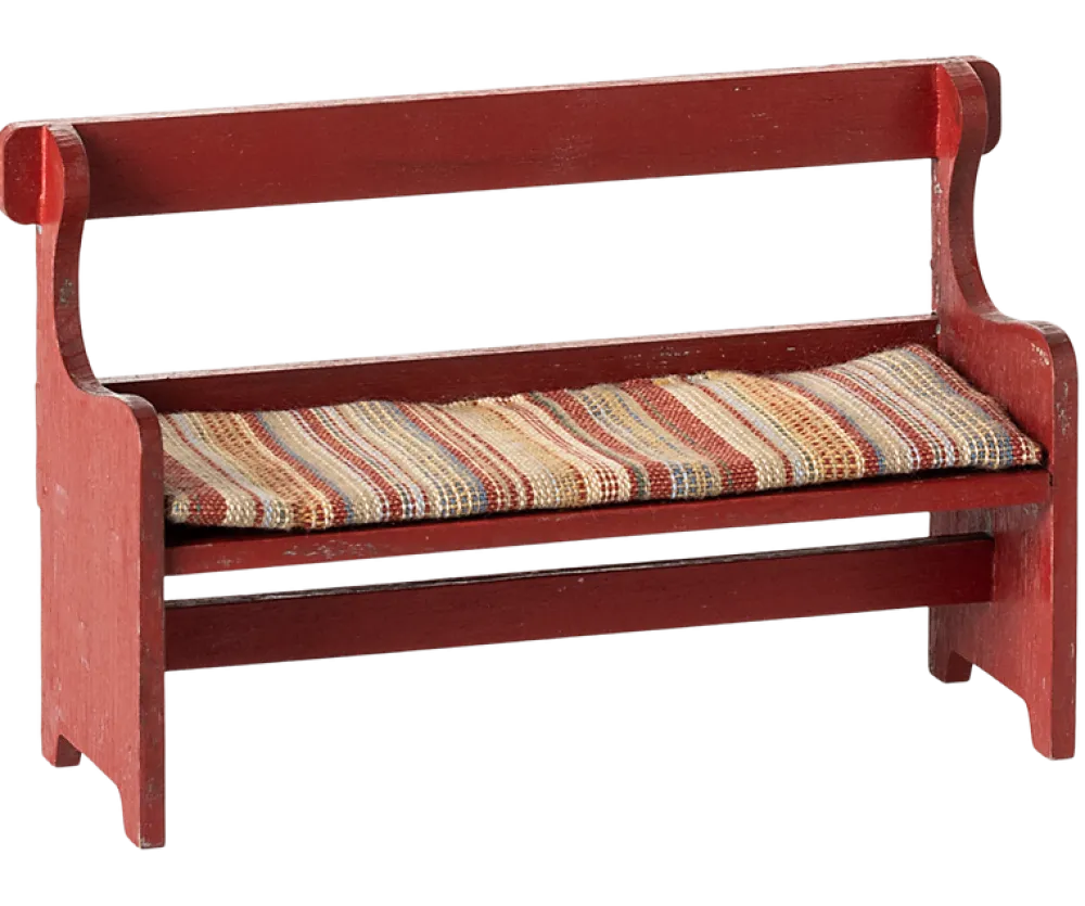 Maileg Bench, Mouse (Red)- Maileg|Toys