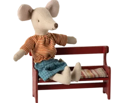 Maileg Bench, Mouse (Red)- Maileg|Toys