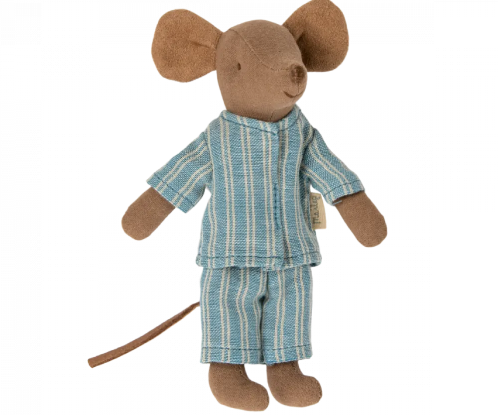 Maileg Big Brother Mouse in Box (Blue Pajamas)- Maileg|Toys