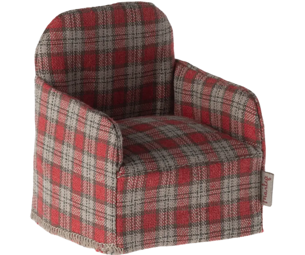 Maileg Chair, Mouse (Red Checker)- Maileg|Toys