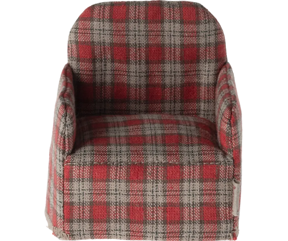 Maileg Chair, Mouse (Red Checker)- Maileg|Toys
