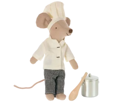 Maileg Chef Mouse with Soup Pot & Spoon, Big Brother- Maileg|Soft Toys