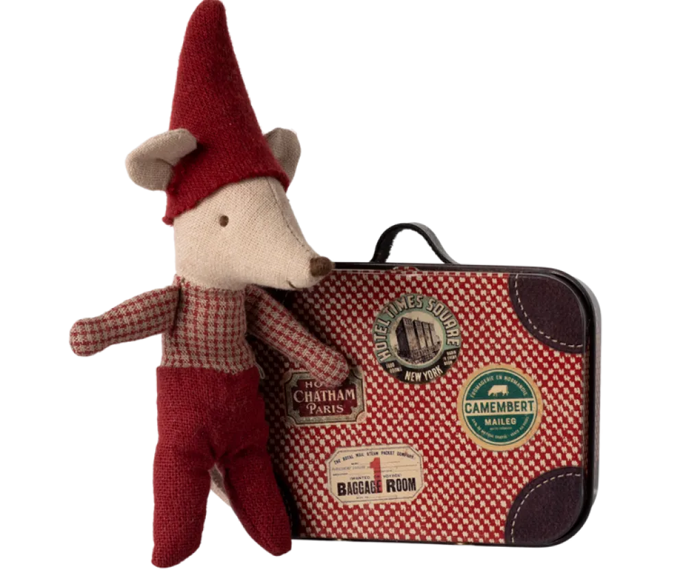 Maileg Christmas Mouse, Baby in Suitcase- Maileg|Toys