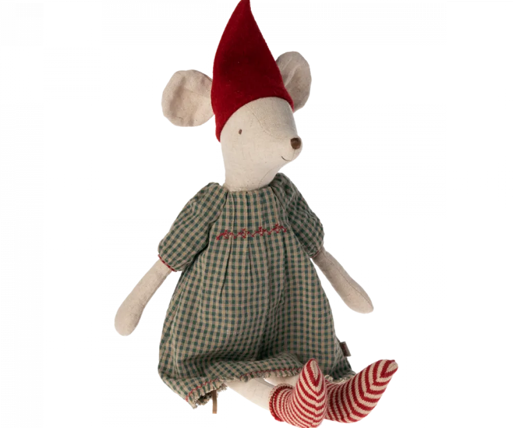 Maileg Christmas Mouse, Medium - Dress- Maileg|Toys