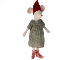 Maileg Christmas Mouse, Medium - Dress- Maileg|Toys
