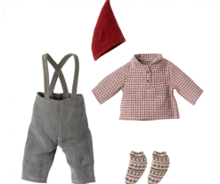 Maileg Christmas Mouse, Medium - Overalls- Maileg|Toys