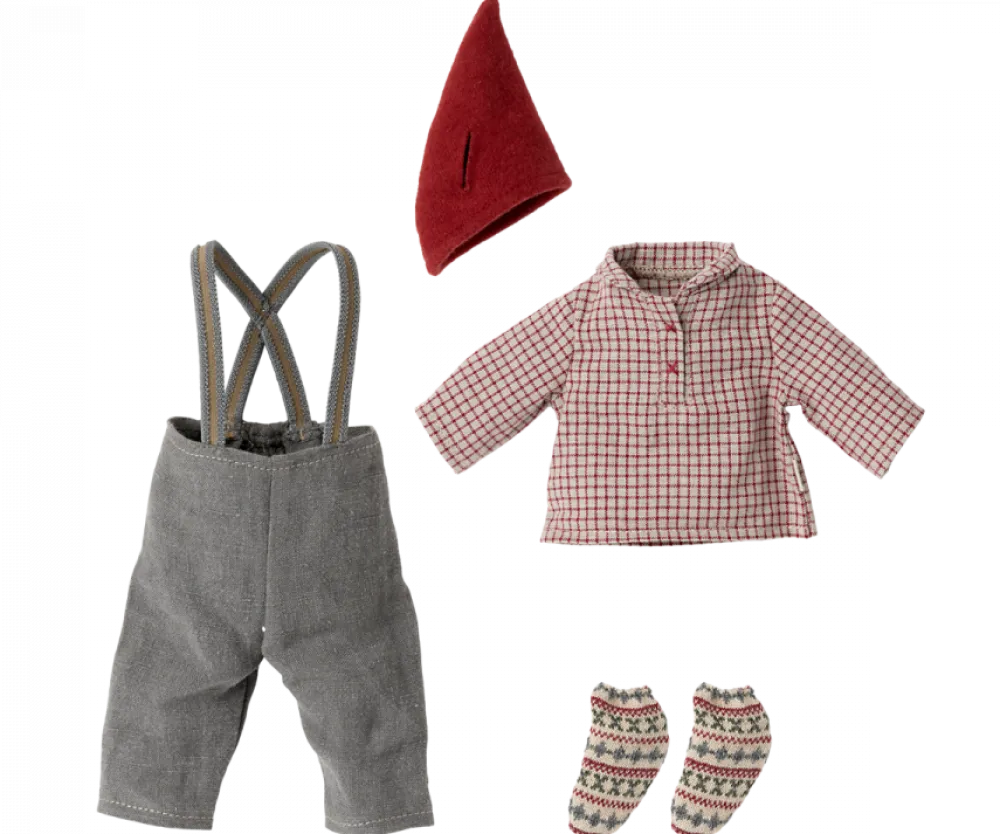 Maileg Christmas Mouse, Medium - Overalls- Maileg|Toys