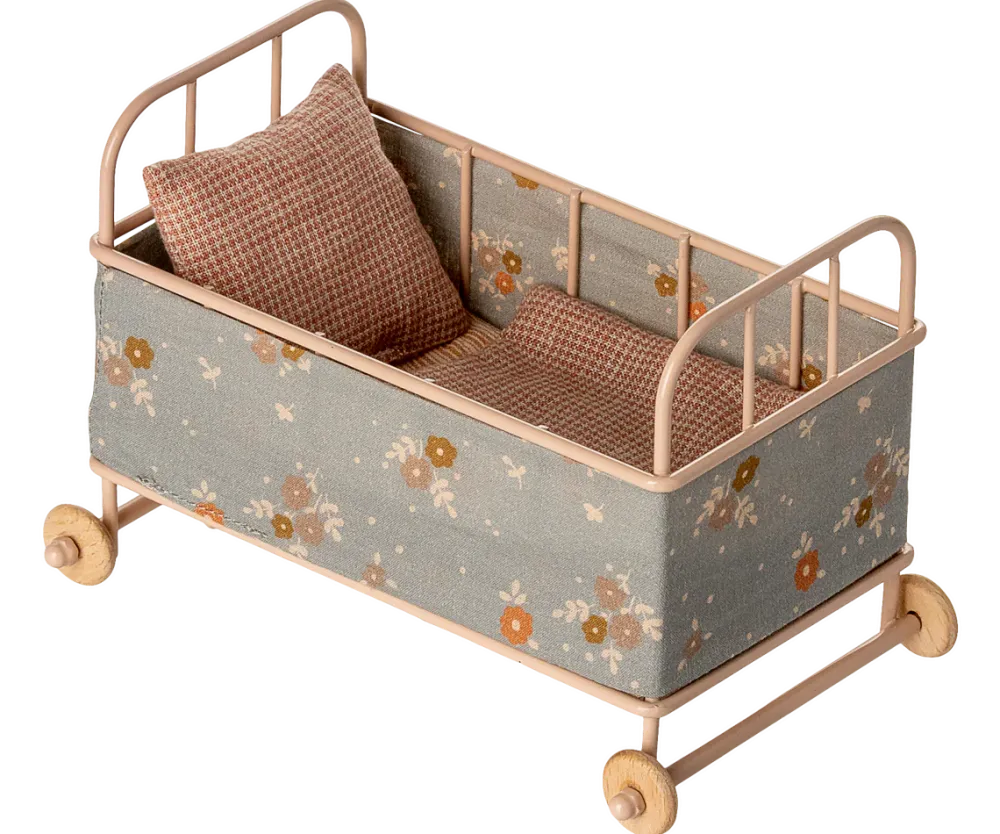 Maileg Cot Bed, Micro - Powder- Maileg|Toys
