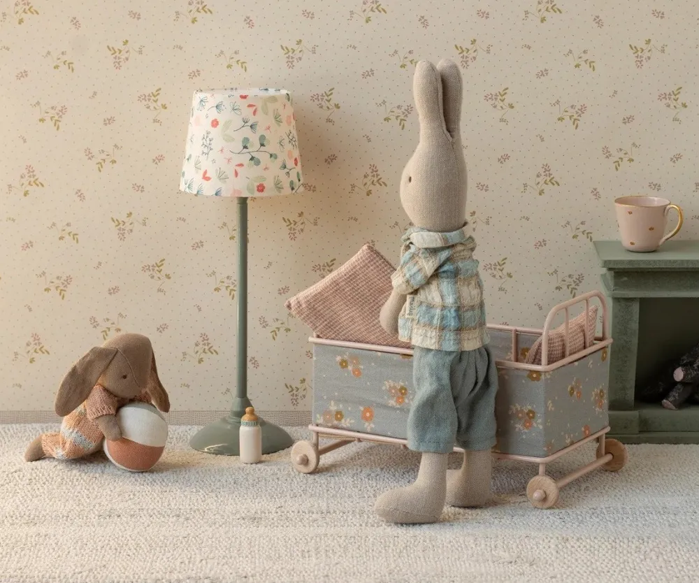 Maileg Cot Bed, Micro - Powder- Maileg|Toys