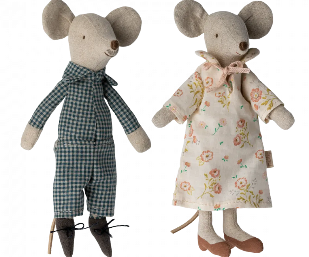 Maileg Grandma & Grandpa Mice in Cigarbox- Maileg|Soft Toys