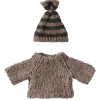 Maileg Knitted Sweater & Hat, Grey- Maileg|Toys