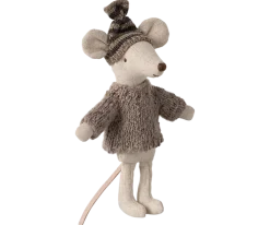 Maileg Knitted Sweater & Hat, Grey- Maileg|Toys