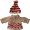 Maileg Knitted Sweater & Hat, Red- Maileg|Toys