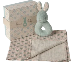 Maileg Rabbit Rattle Set - Mint- Maileg|Soft Toys