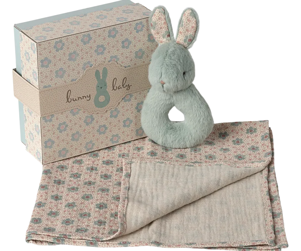 Maileg Rabbit Rattle Set - Mint- Maileg|Soft Toys