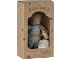 Maileg Rabbit Set, Micro - Brown - Blue- Maileg|Toys