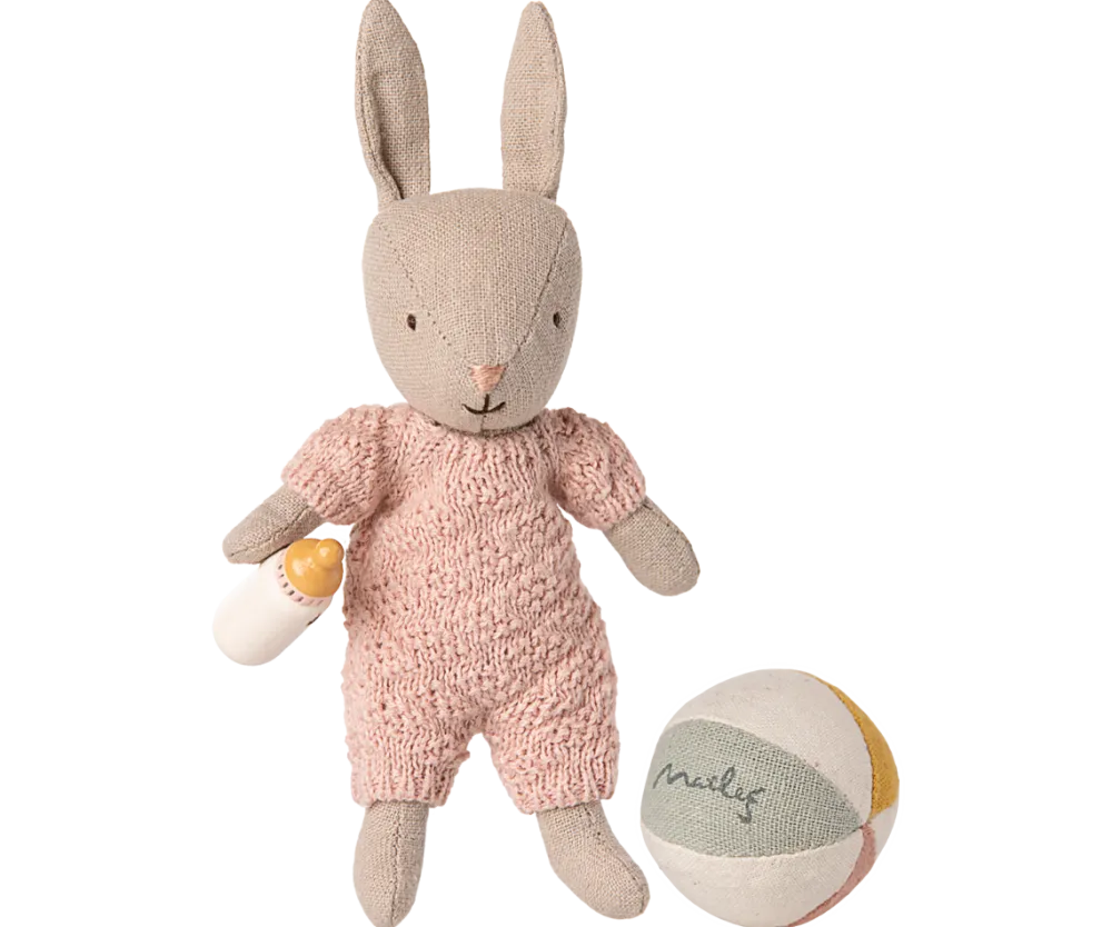 Maileg Rabbit Set, Micro - Sand - Rose- Maileg|Toys