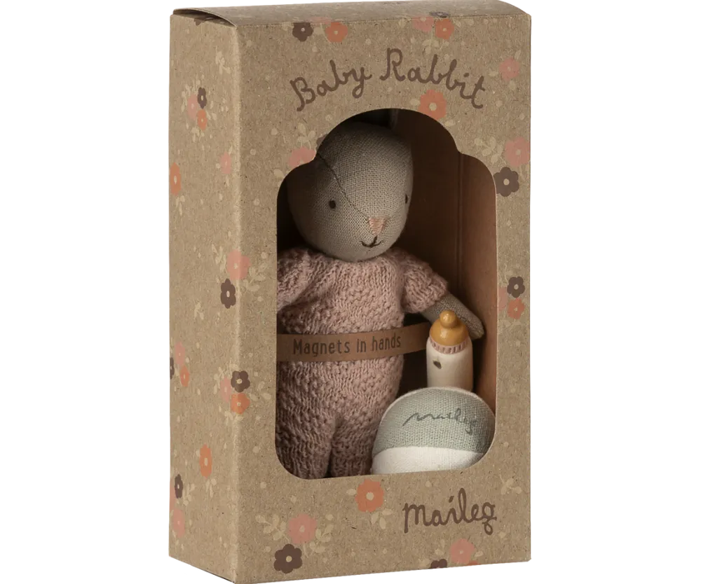 Maileg Rabbit Set, Micro - Sand - Rose- Maileg|Toys