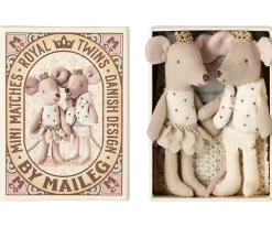 Maileg Royal Twin Mice, Little Sister and Brother in Matchbox- Maileg|Toys