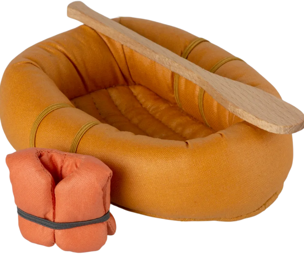 Maileg Rubber Boat, Mouse (Dusty Yellow)- Maileg|Toys