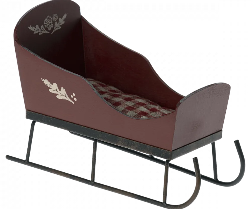 Maileg Sleigh, Mini - Red- Maileg|Toys