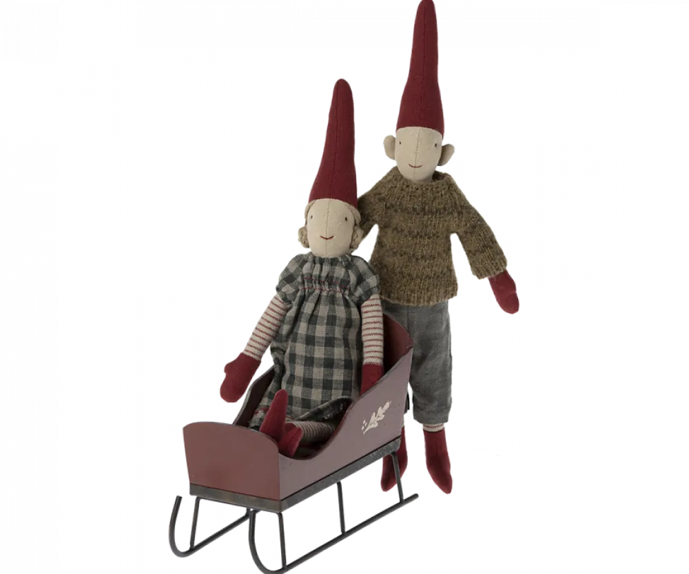 Maileg Sleigh, Mini - Red- Maileg|Toys